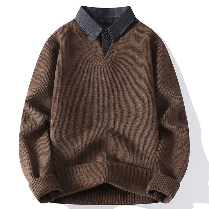 Maglione lavorato a maglia a maniche lunghe da uomo con colletto rialzato nero invernale Buddha Stones - Siena - US/UK/AU44, EU54 (4XL) - image 7