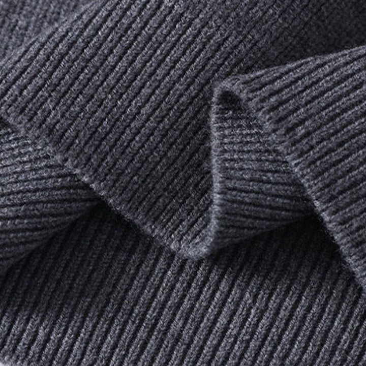 Maglione lavorato a maglia a maniche lunghe da uomo con colletto rialzato nero invernale Buddha Stones - image 5