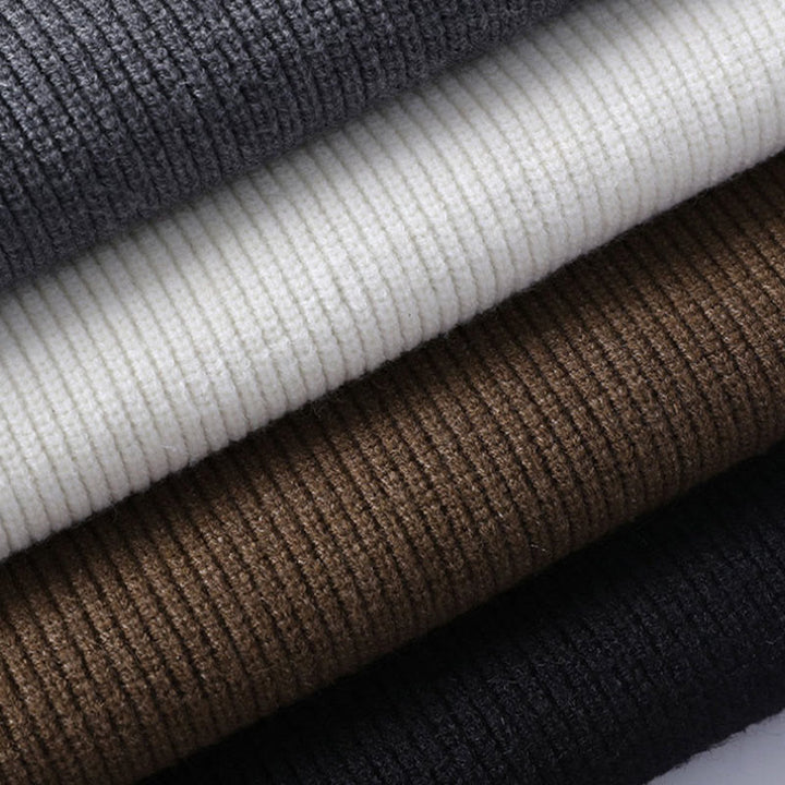 Maglione lavorato a maglia a maniche lunghe da uomo con colletto rialzato nero invernale Buddha Stones - image 11