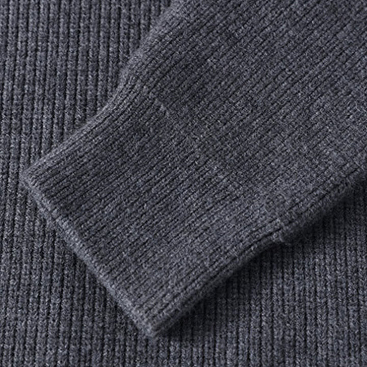 Maglione lavorato a maglia a maniche lunghe da uomo con colletto rialzato nero invernale Buddha Stones - image 4