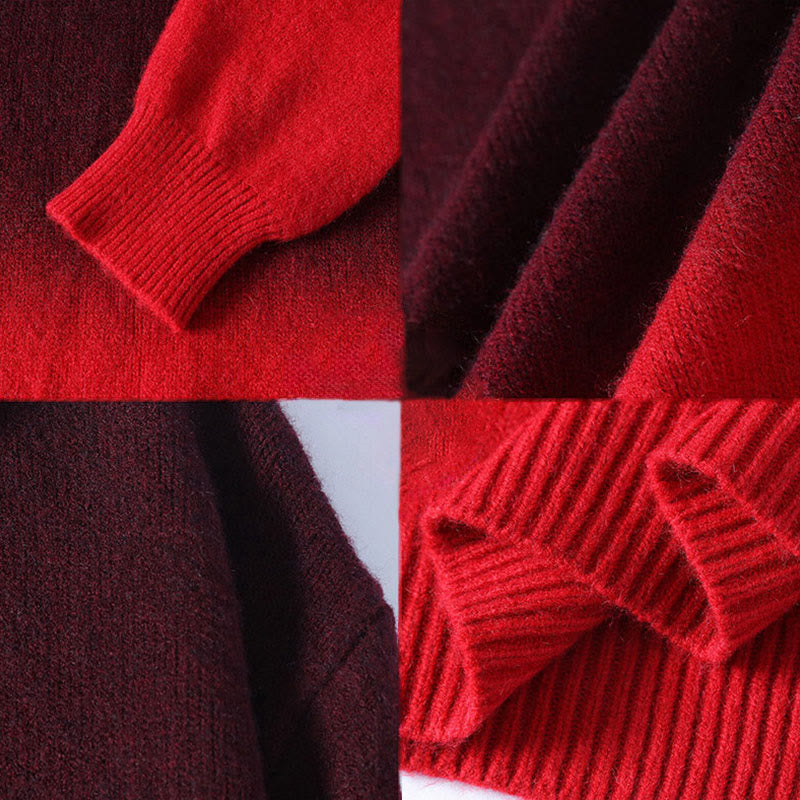 Maglione lavorato a maglia a maniche lunghe da uomo, caldo, con collo alto, motivo a gradiente, invernale, motivo Buddha Stones - image 8