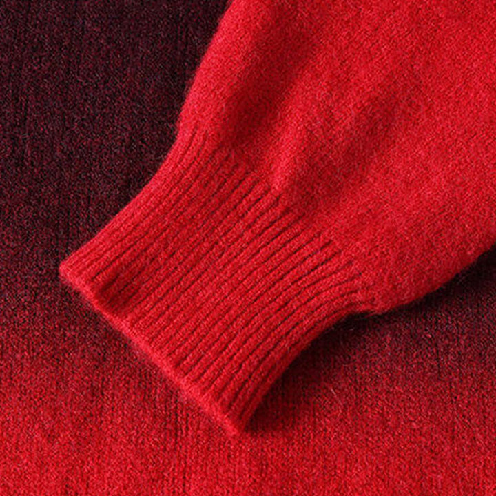 Maglione lavorato a maglia a maniche lunghe da uomo, caldo, con collo alto, motivo a gradiente, invernale, motivo Buddha Stones - image 4