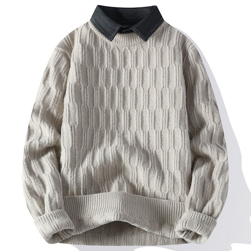 Maglione lavorato a maglia a maniche lunghe da uomo, caldo, con collo alto, nero, invernale, motivo Buddha Stones - Biancheria - US/UK/AU44, EU54 (4XL) - image 0