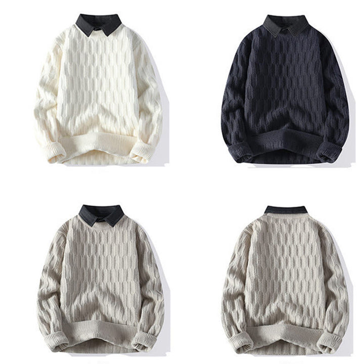 Maglione lavorato a maglia a maniche lunghe da uomo, caldo, con collo alto, nero, invernale, motivo Buddha Stones - image 10