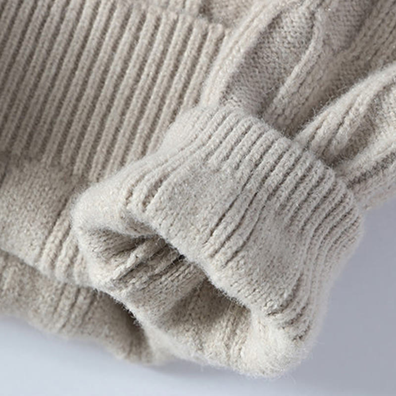 Maglione lavorato a maglia a maniche lunghe da uomo, caldo, con collo alto, nero, invernale, motivo Buddha Stones - image 4