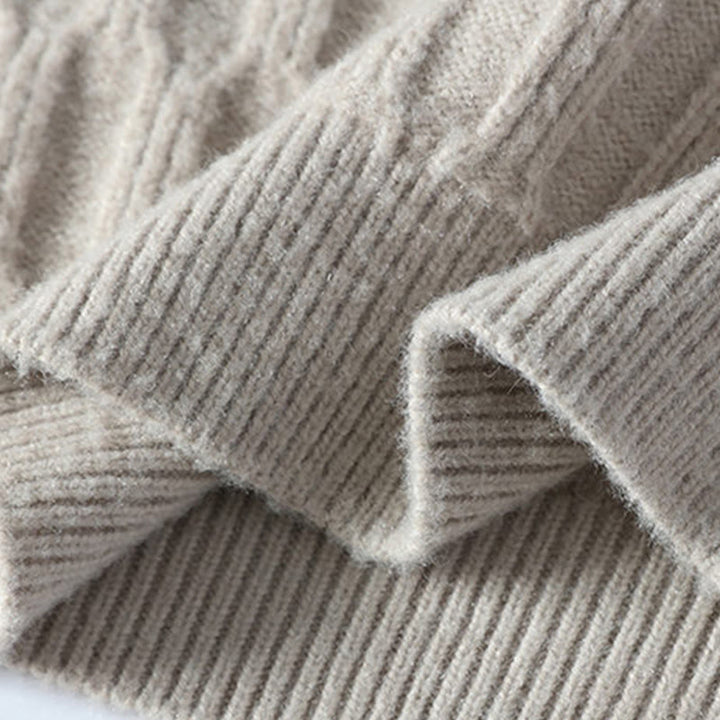 Maglione lavorato a maglia a maniche lunghe da uomo, caldo, con collo alto, nero, invernale, motivo Buddha Stones - image 7