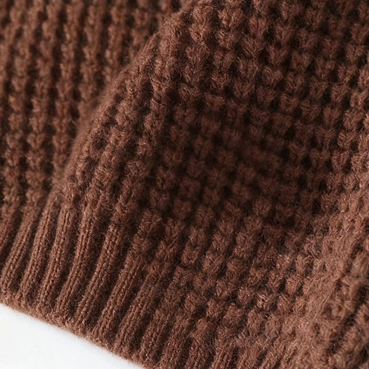 Maglione invernale da uomo a maniche lunghe con colletto rialzato e motivo a nido d'ape, caldo e lavorato a maglia , Buddha Stones - image 8