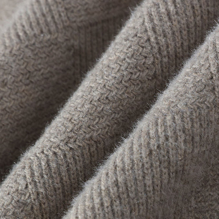 Maglione lavorato a maglia a maniche lunghe da uomo, caldo, con colletto rialzato e motivo scozzese, modello Buddha Stones Winter - image 3