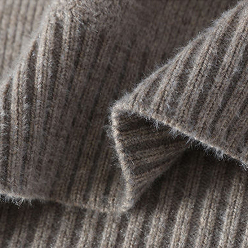 Maglione lavorato a maglia a maniche lunghe da uomo, caldo, con colletto rialzato e motivo scozzese, modello Buddha Stones Winter - image 2