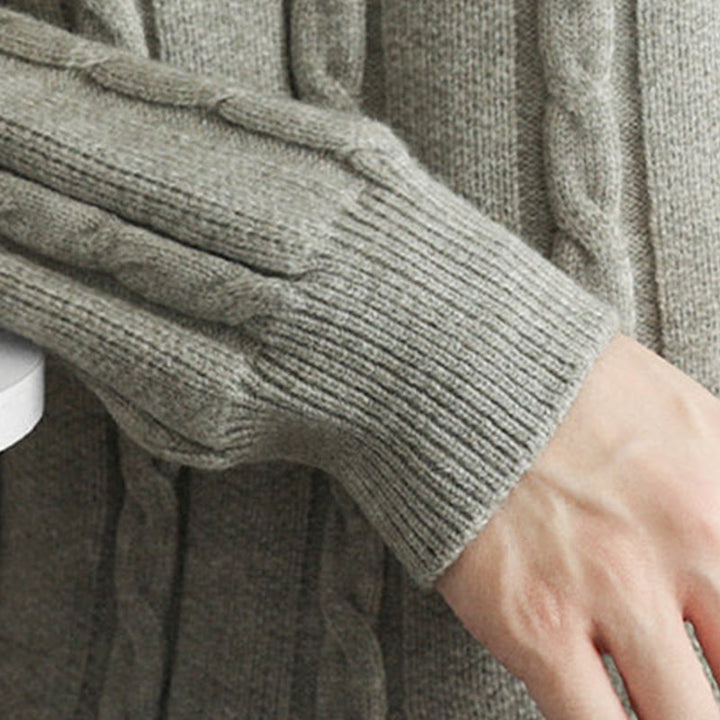 Maglione lavorato a maglia a maniche lunghe da uomo, caldo, invernale, con scollo a V, bottoni intrecciati, motivo Buddha Stones - image 20