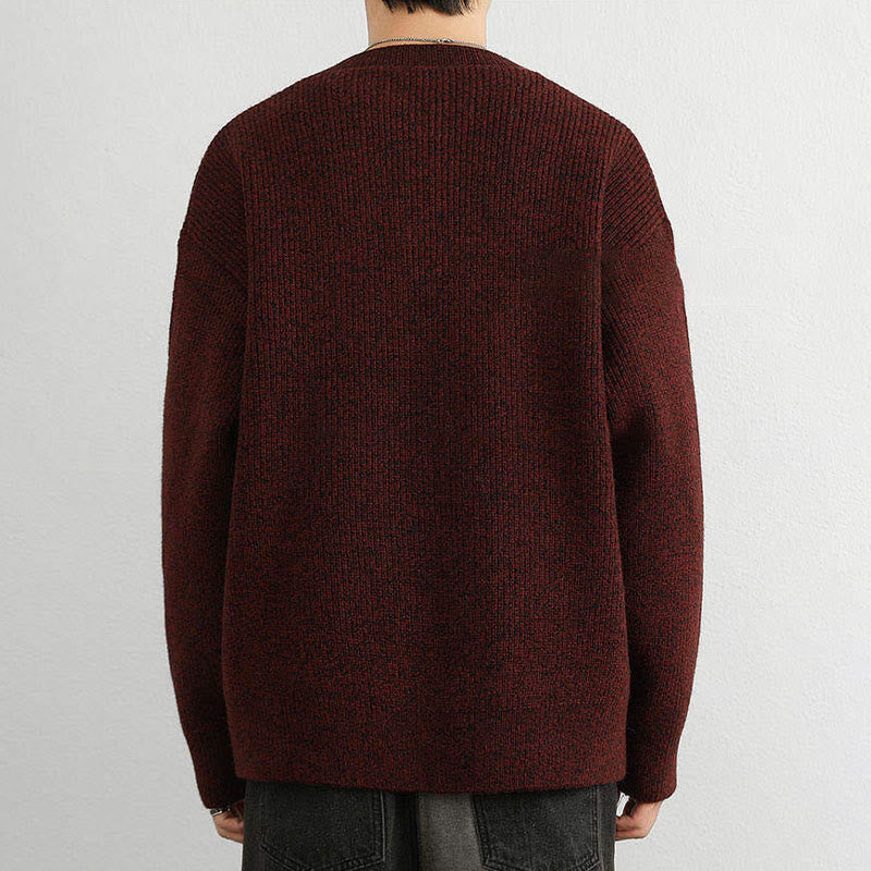 Maglione lavorato a maglia a maniche lunghe da uomo, caldo, invernale, con scollo a V, bottoni e design a coste , Buddha Stones - image 15