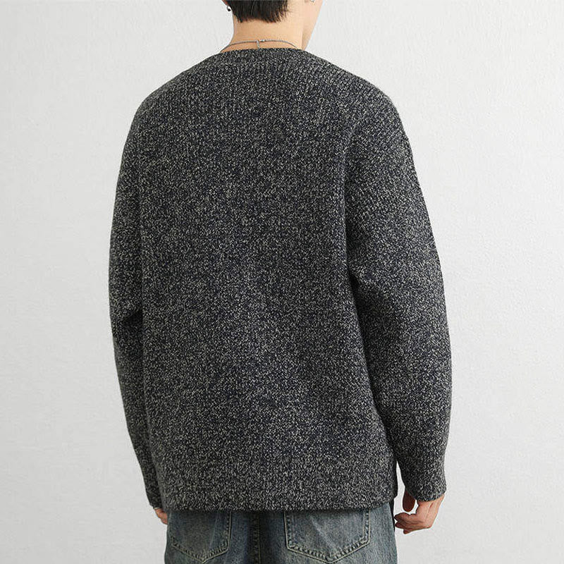 Maglione lavorato a maglia a maniche lunghe da uomo, caldo, invernale, con scollo a V, bottoni e design a coste , Buddha Stones - image 21