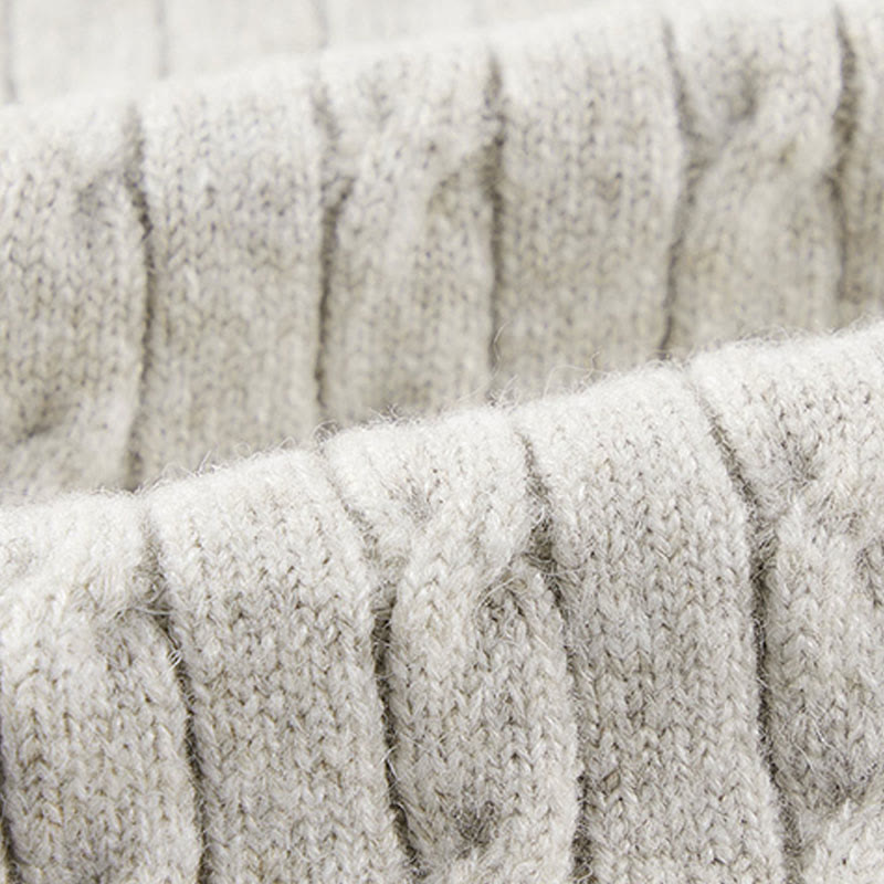 Maglione invernale da uomo a maniche lunghe con scollo rotondo e tre bottoni, modello intrecciato, motivo Buddha Stones - image 10