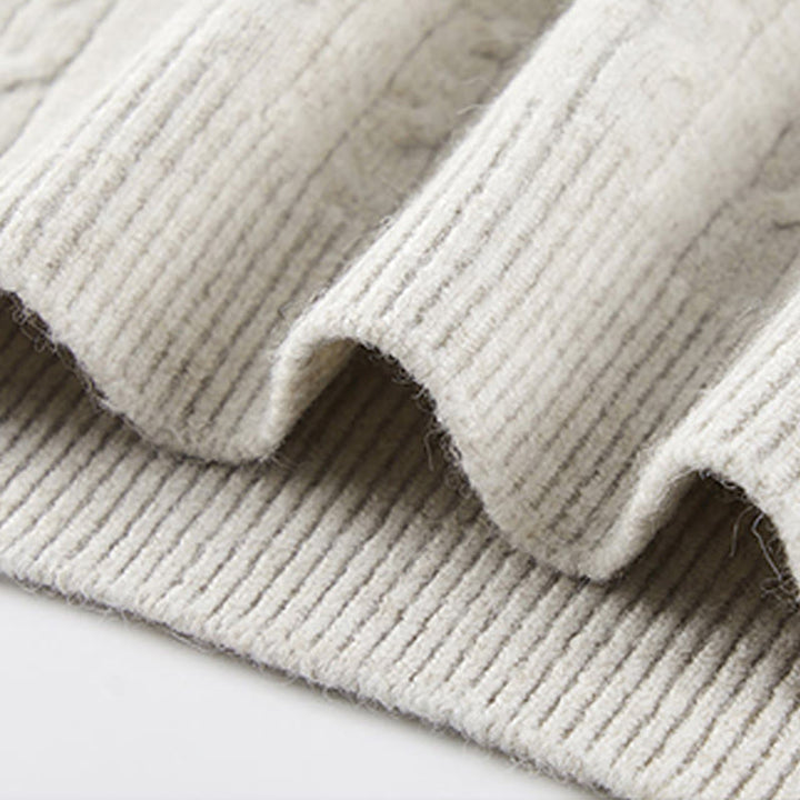 Maglione invernale da uomo a maniche lunghe con scollo rotondo e tre bottoni, modello intrecciato, motivo Buddha Stones - image 9