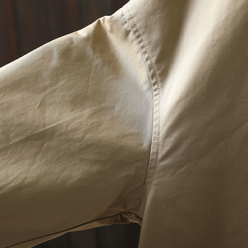 Giacca da donna in cotone di media lunghezza con bottoni autunnali, maniche lunghe e tasche , Buddha Stones - image 10