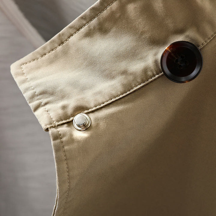 Giacca da donna in cotone di media lunghezza con bottoni autunnali, maniche lunghe e tasche , Buddha Stones - image 7