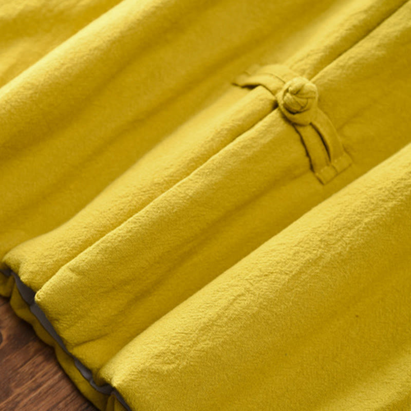 Giacca termica invernale da donna in cotone a maniche lunghe con bottoni a rana Buddha Stones e tasche - image 8