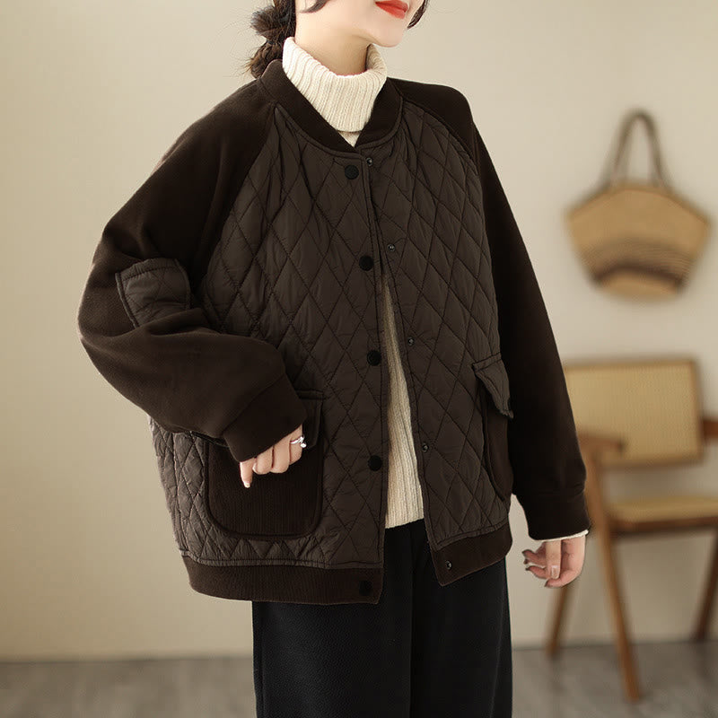 Giacca da donna a maniche lunghe con tasche e motivo a rombi Buddha Stones - image 3