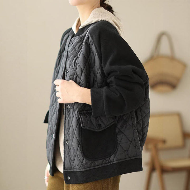 Giacca da donna a maniche lunghe con tasche e motivo a rombi Buddha Stones - image 13