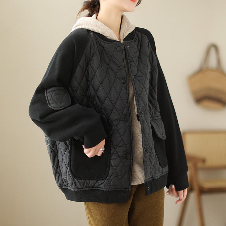 Giacca da donna a maniche lunghe con tasche e motivo a rombi Buddha Stones - image 14