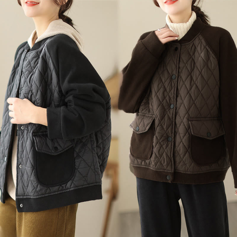 Giacca da donna a maniche lunghe con tasche e motivo a rombi Buddha Stones - image 16