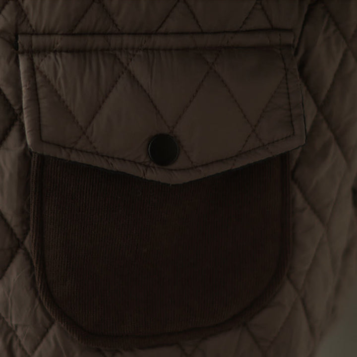 Giacca da donna a maniche lunghe con tasche e motivo a rombi Buddha Stones - image 9