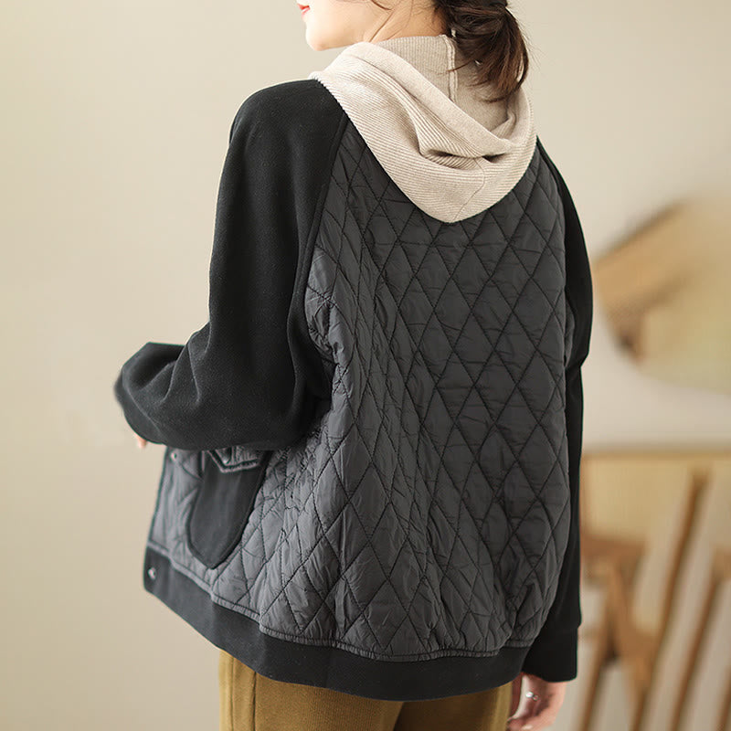 Giacca da donna a maniche lunghe con tasche e motivo a rombi Buddha Stones - image 15