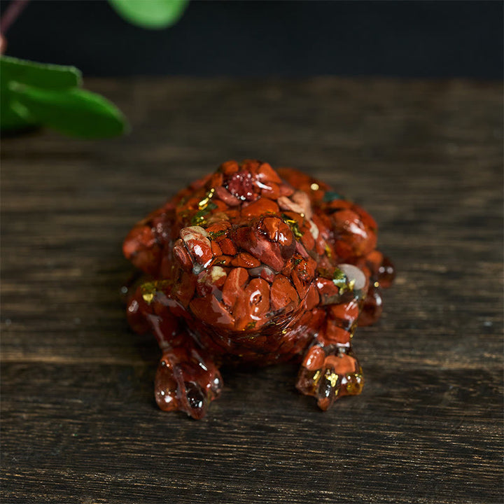 Statua decorativa della passione della rana di piccole dimensioni in resina gocciolante Buddha Stones - image 2