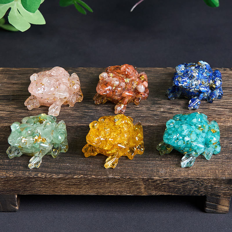 Statua decorativa della passione della rana di piccole dimensioni in resina gocciolante Buddha Stones - image 38