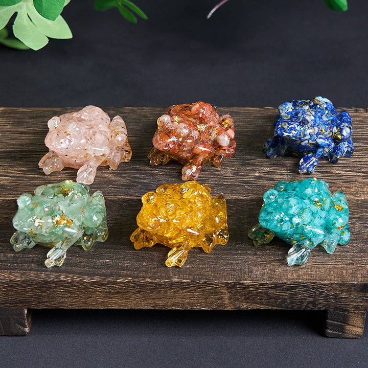 Statua decorativa della passione della rana di piccole dimensioni in resina gocciolante Buddha Stones - image 38