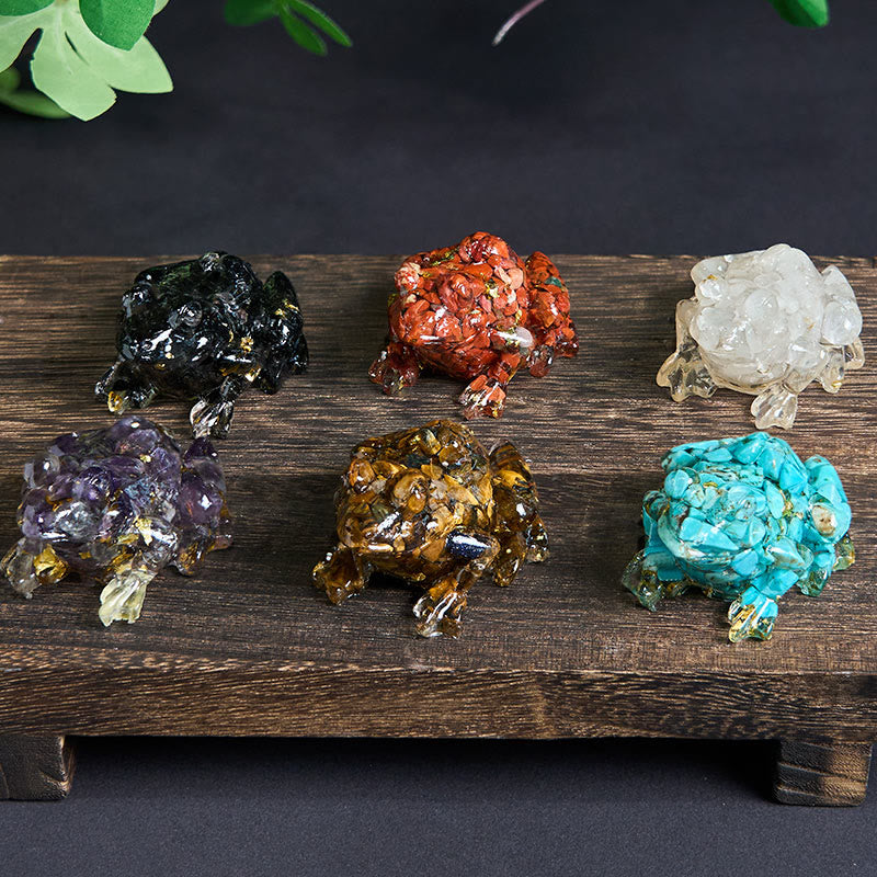 Statua decorativa della passione della rana di piccole dimensioni in resina gocciolante Buddha Stones - image 37