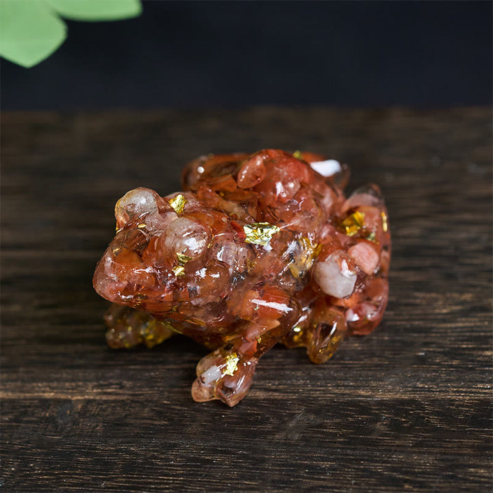 Statua decorativa della passione della rana di piccole dimensioni in resina gocciolante Buddha Stones - Agata rossa (65*55*38mm) - image 28