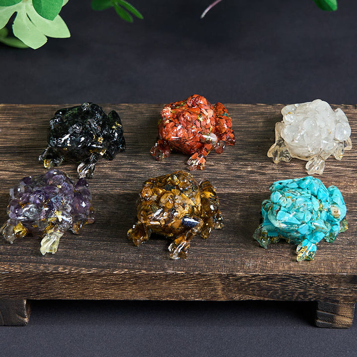 Statua decorativa della passione della rana di piccole dimensioni in resina gocciolante Buddha Stones - image 37