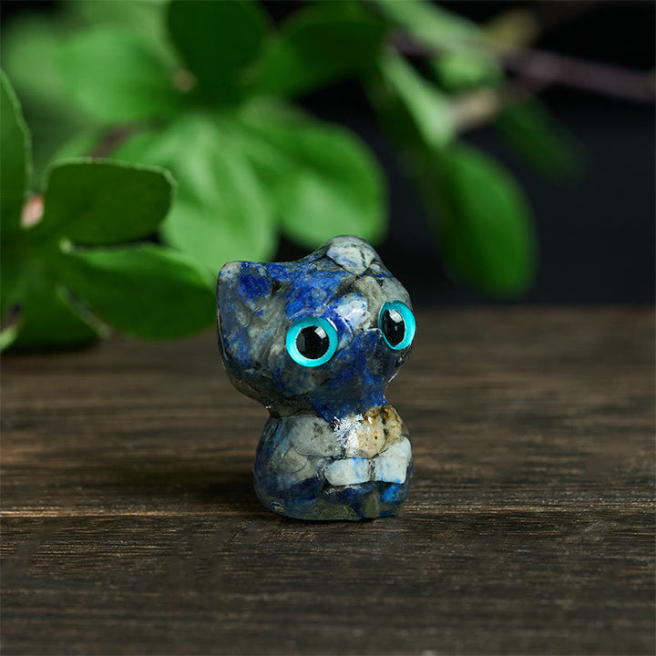 Statua decorativa di purificazione di piccoli gatti in resina gocciolante Buddha Stones - image 4