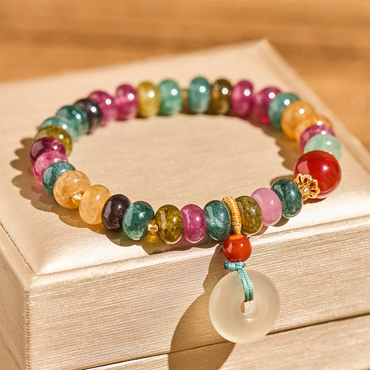 Bracciale Buddha Stones Peace Buckle Tormalina Calcedonio Amore - image 2
