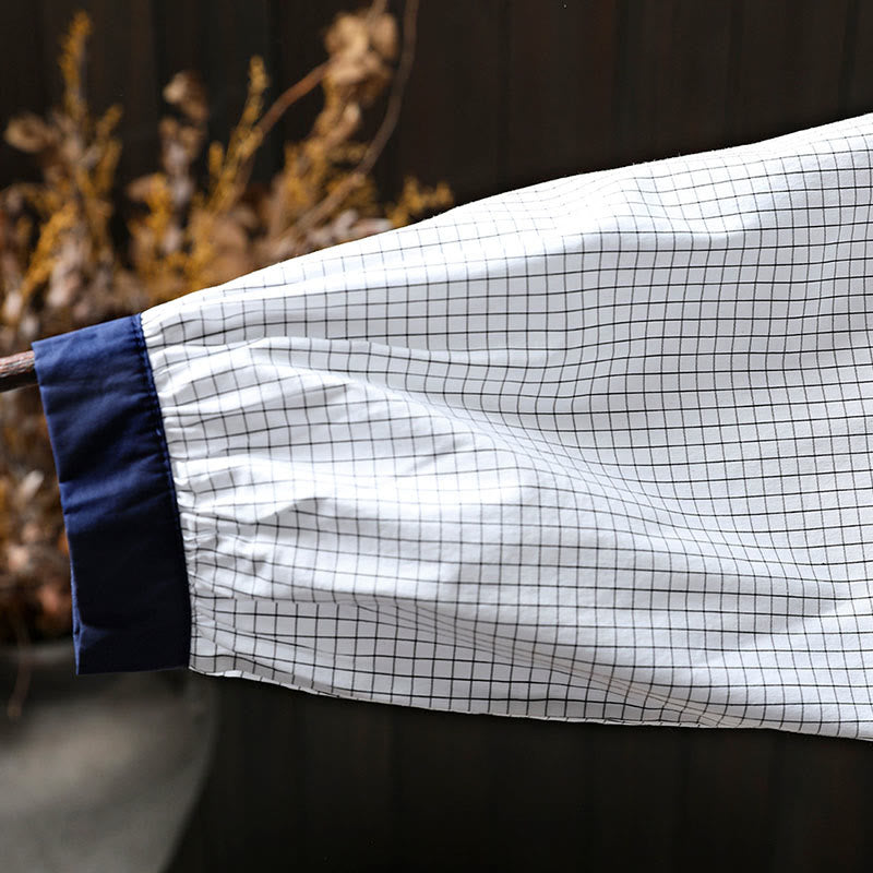 Camicia da donna in cotone a maniche lunghe con bottoni a contrasto e motivo a Buddha Stones - image 9