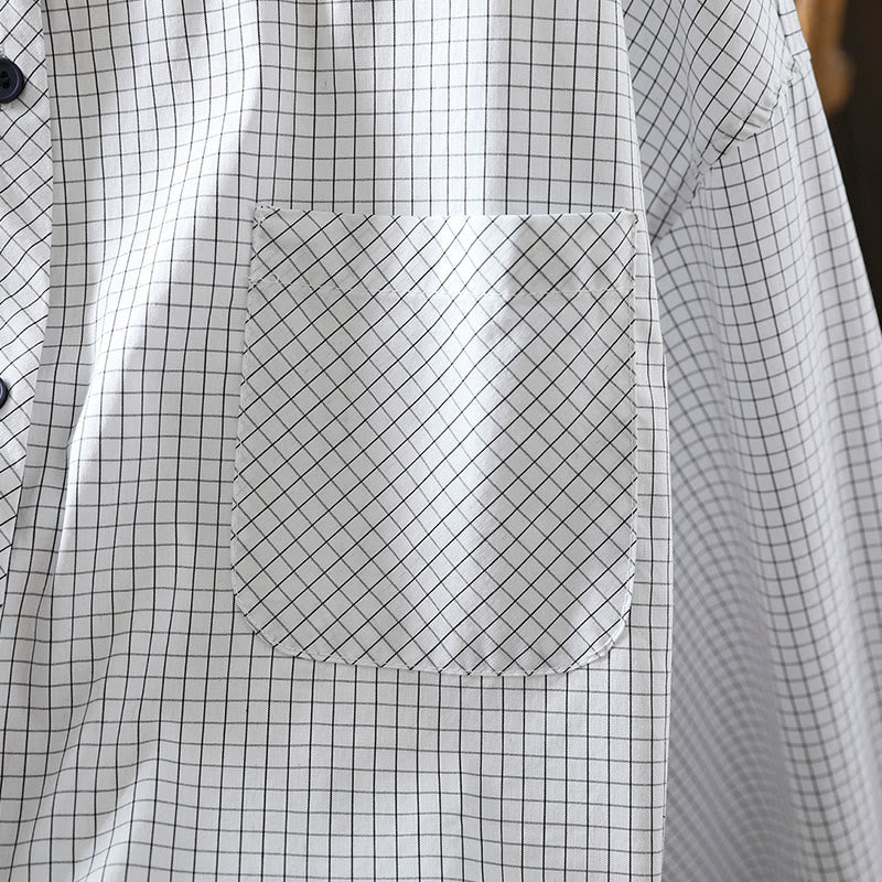 Camicia da donna in cotone a maniche lunghe con bottoni a contrasto e motivo a Buddha Stones - image 14