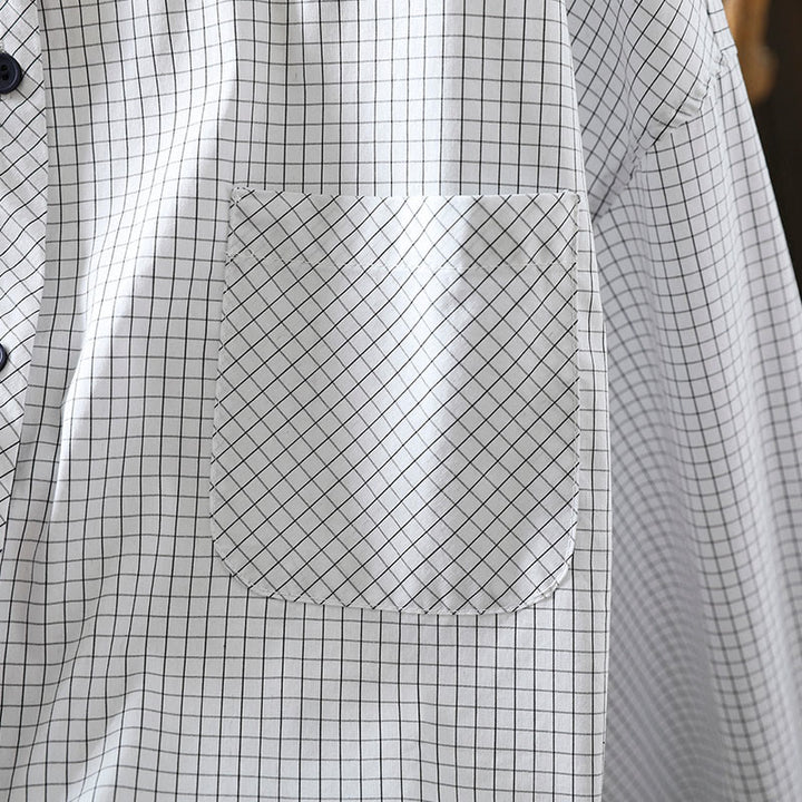 Camicia da donna in cotone a maniche lunghe con bottoni a contrasto e motivo a Buddha Stones - image 14