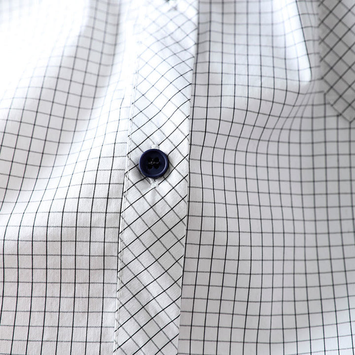 Camicia da donna in cotone a maniche lunghe con bottoni a contrasto e motivo a Buddha Stones - image 12