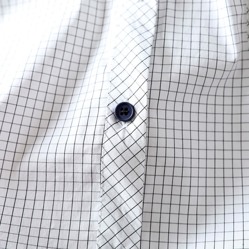 Camicia da donna in cotone a maniche lunghe con bottoni a contrasto e motivo a Buddha Stones - image 11