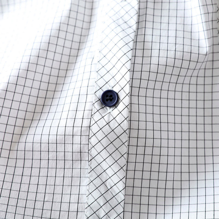 Camicia da donna in cotone a maniche lunghe con bottoni a contrasto e motivo a Buddha Stones - image 11