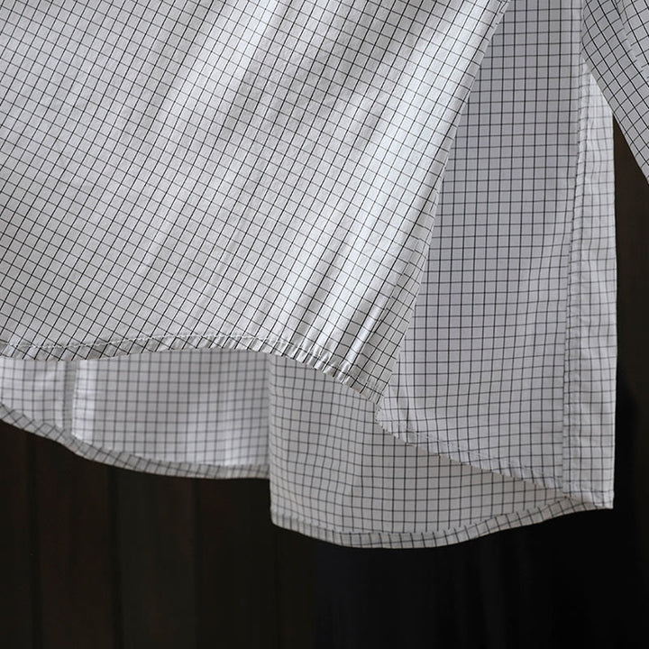 Camicia da donna in cotone a maniche lunghe con bottoni a contrasto e motivo a Buddha Stones - image 15