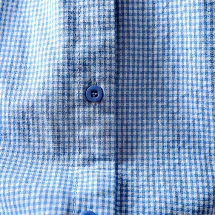 Camicia da donna in cotone a maniche lunghe con bottoni e motivo a quadri piccoli Buddha Stones Spring - image 8