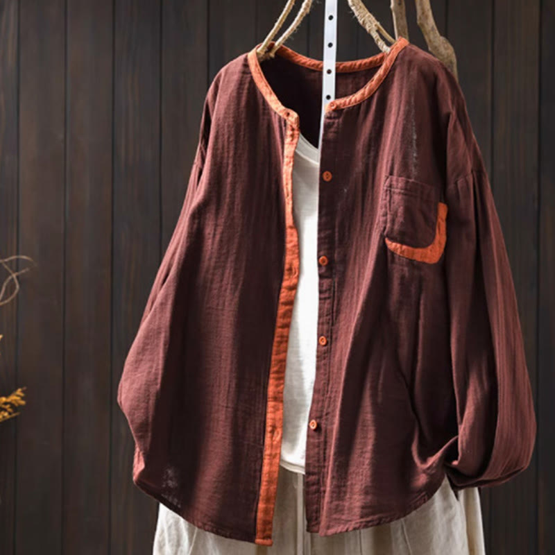 Camicia da donna in cotone a maniche lunghe con bottoni a contrasto Buddha Stones Spring - Perù - US4， UK/AU8，EU36-38 (F) - image 16