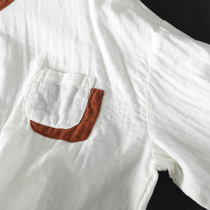 Camicia da donna in cotone a maniche lunghe con bottoni a contrasto Buddha Stones Spring - image 8