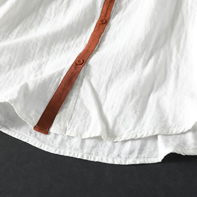 Camicia da donna in cotone a maniche lunghe con bottoni a contrasto Buddha Stones Spring - image 10