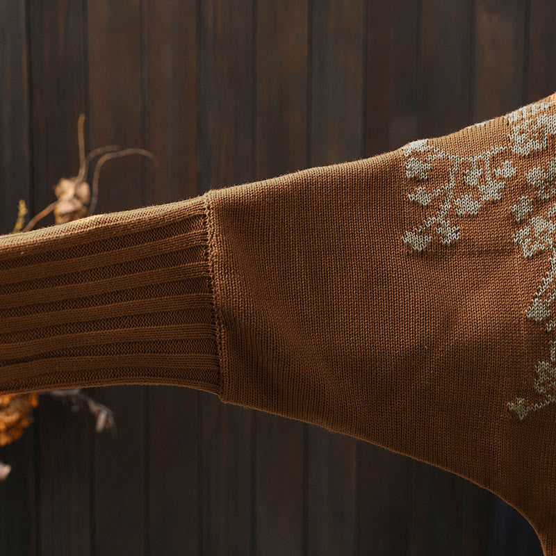 Cardigan lavorato a maglia con maniche a pipistrello lunghe in cotone con bottoni floreali Buddha Stones da donna - image 10