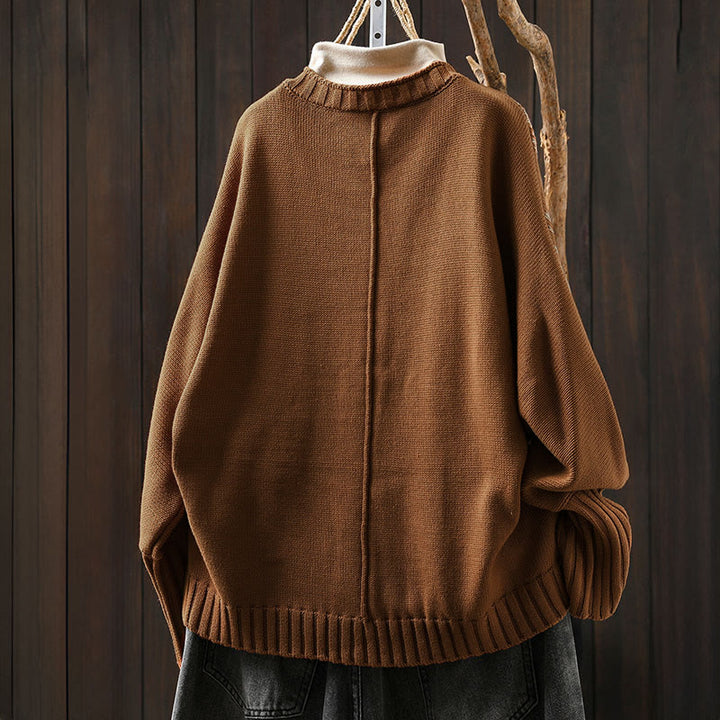 Cardigan lavorato a maglia con maniche a pipistrello lunghe in cotone con bottoni floreali Buddha Stones da donna - image 3