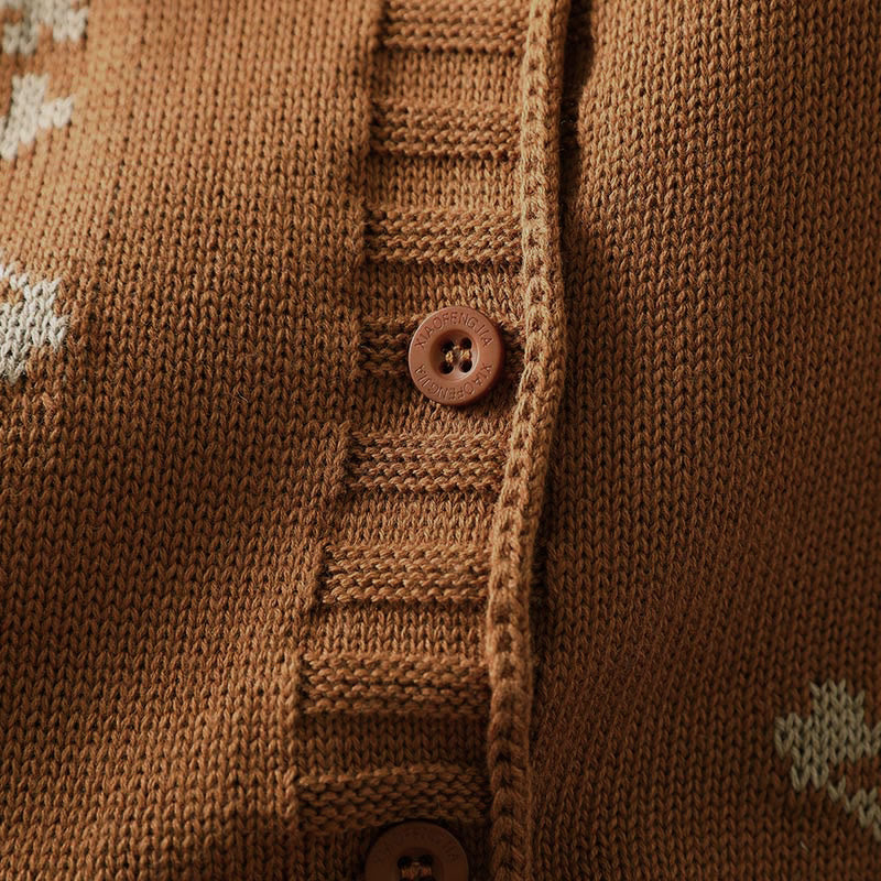 Cardigan lavorato a maglia con maniche a pipistrello lunghe in cotone con bottoni floreali Buddha Stones da donna - image 8