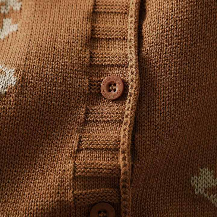 Cardigan lavorato a maglia con maniche a pipistrello lunghe in cotone con bottoni floreali Buddha Stones da donna - image 8